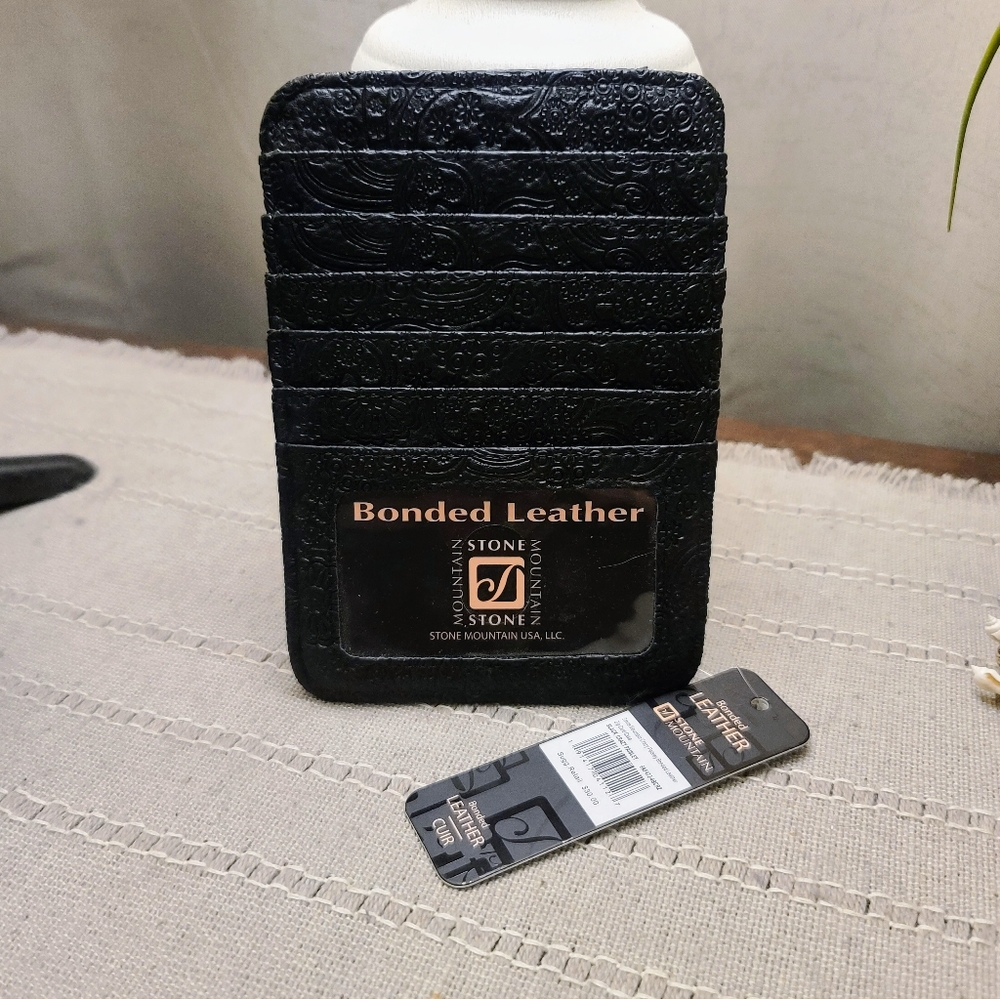 Stone Mountain Bonded Leather black wallet
